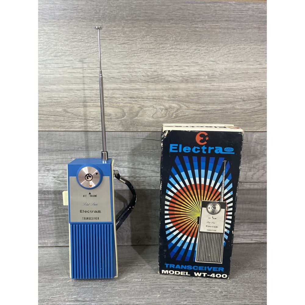Electra Transceiver WT-400 Vintage Blue Handheld Radio Good Condition Boxed